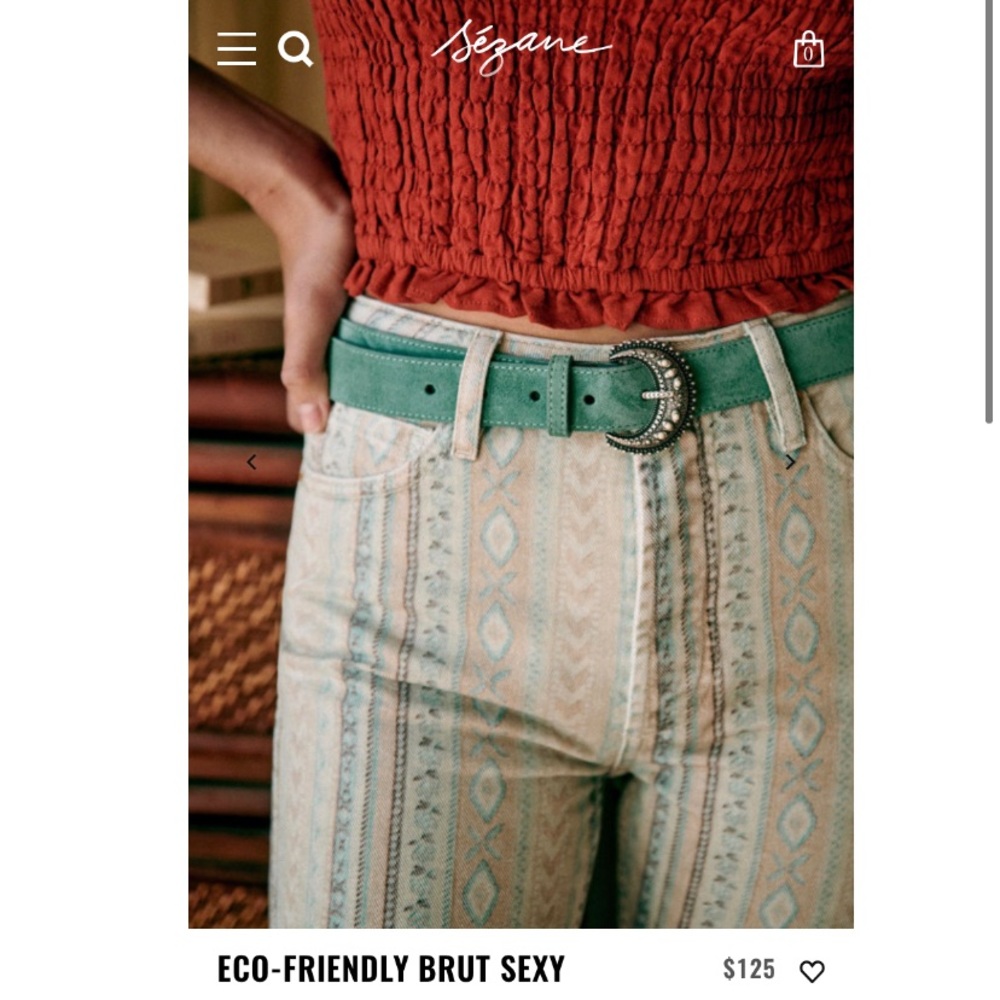 Sezane Eco-Friendly Brut Printed Jeans